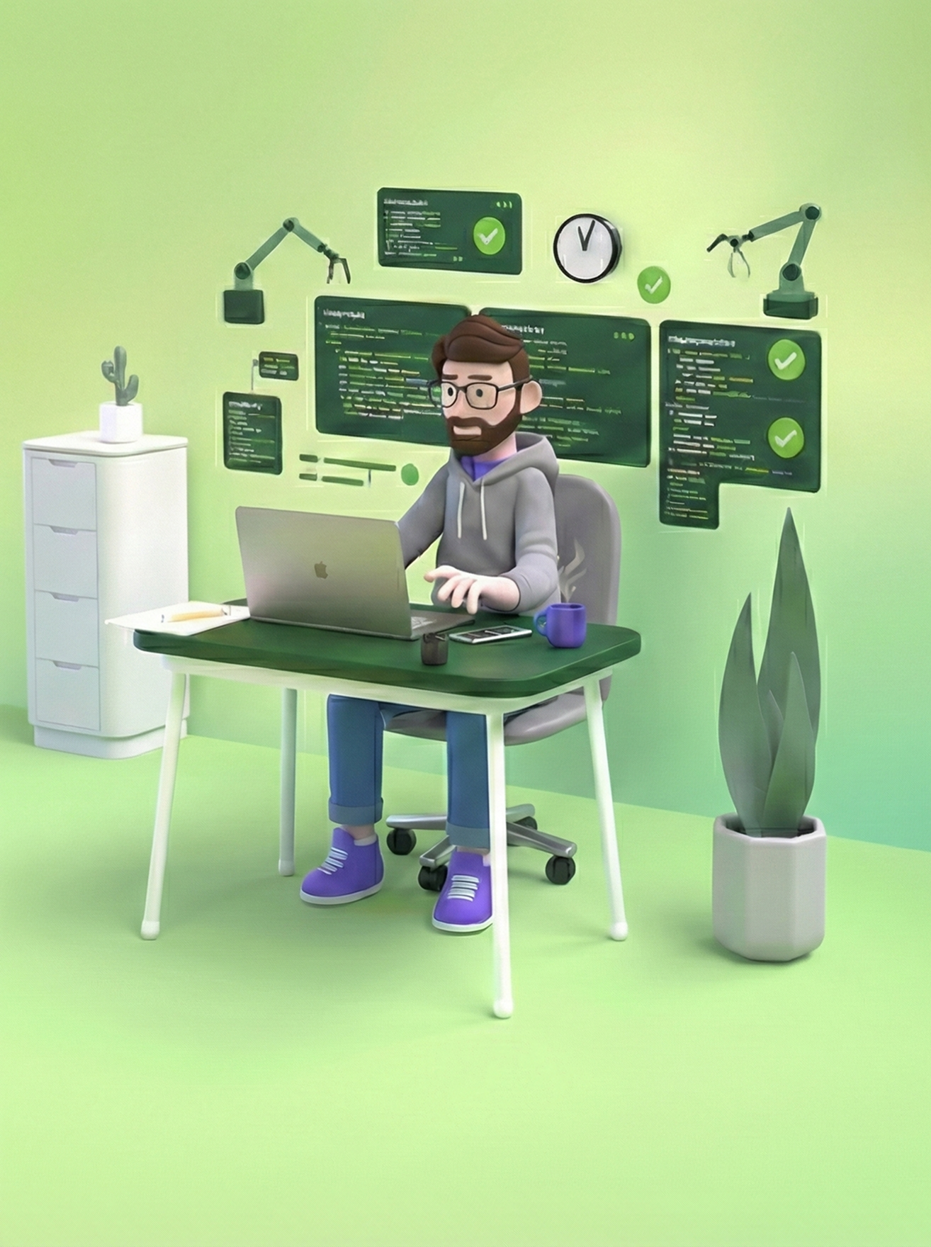 Developer working illustration